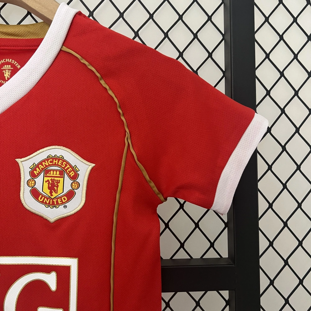 Manchester United 06-07 Home Retro Kids Kits Children Sets Football Jerseys