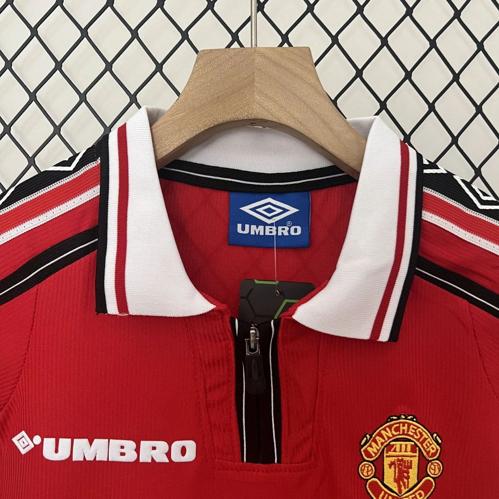 Manchester United 98-99 Home Retro Kid Kits Children Sets Jerseys