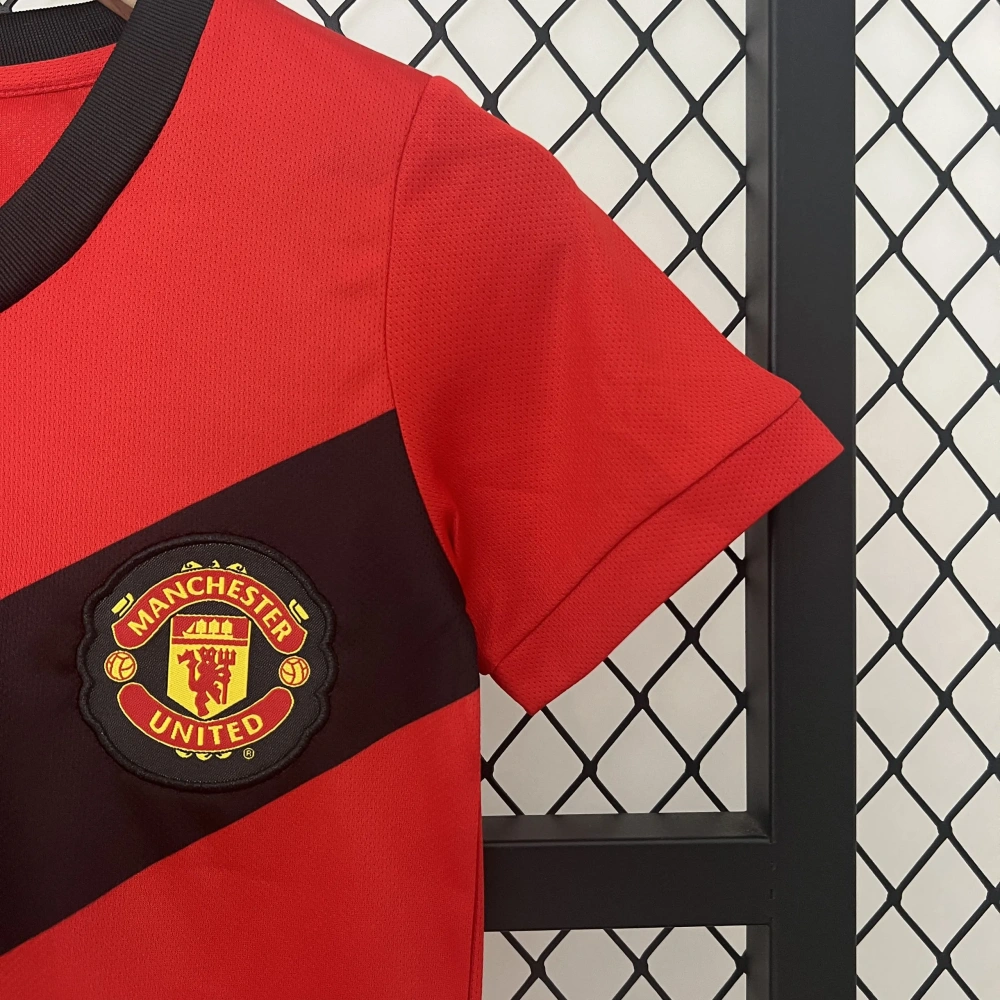Manchester United 09-10 Home Retro Kid Kits Children Sets Jersey
