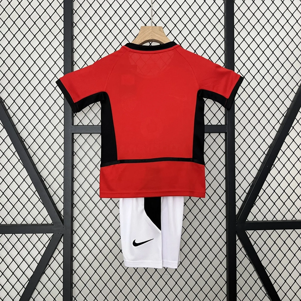 Manchester United 02-04 Home Retro Kid Kits Youth Apparels Jersey