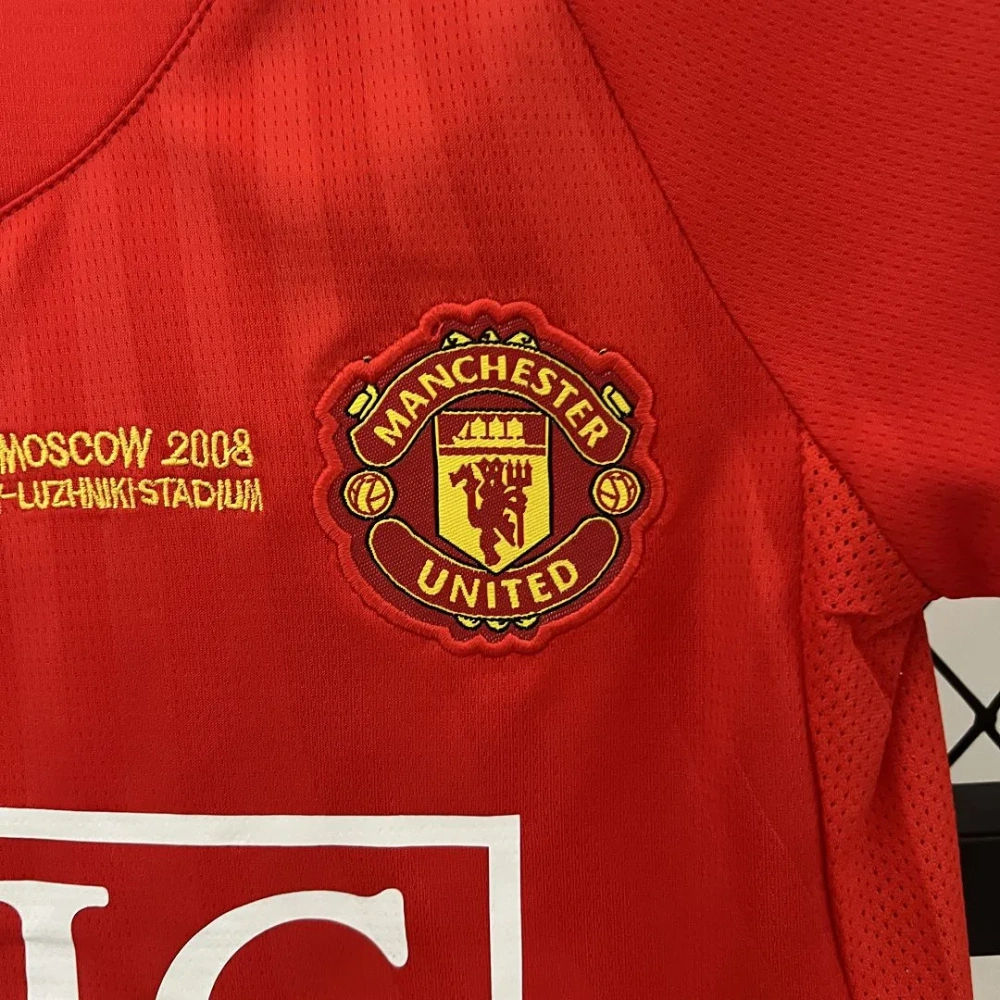 Manchester United 07-08 Home Retro Kids Kits Champions League Version Jerseys