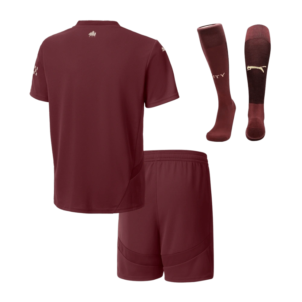 Kids 2024-25 Manchester City Custom Third Away Full Soccer Kits