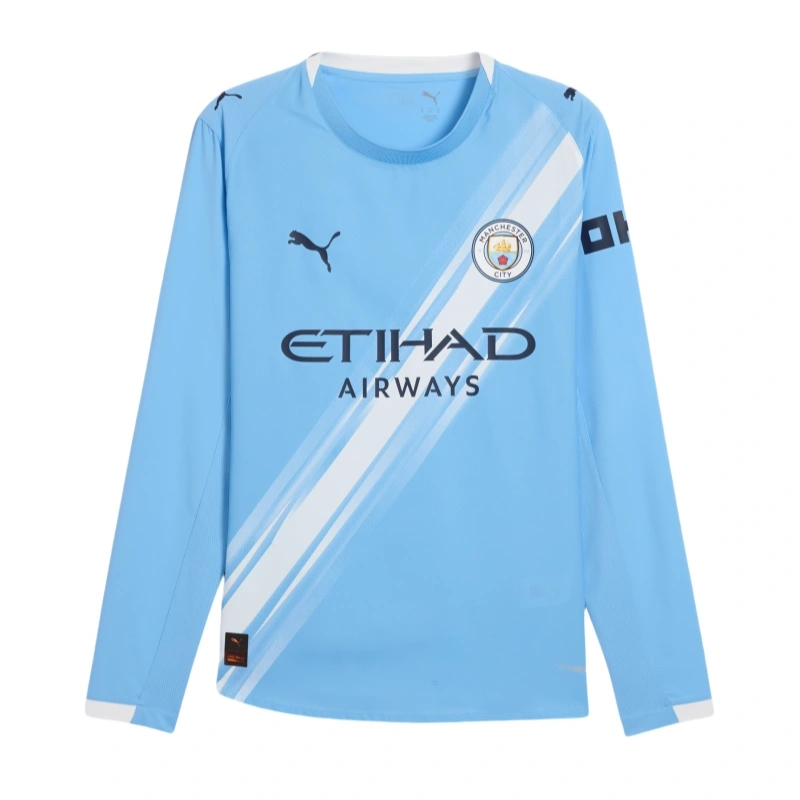 2025-26 Manchester City Home Long Sleeve Football Shirt  Fan Version