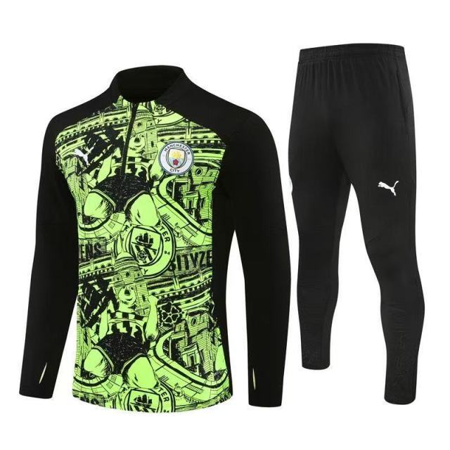 Kids Manchester City Zipper Sweatshirt Kit(Top+Pants) 2024/25