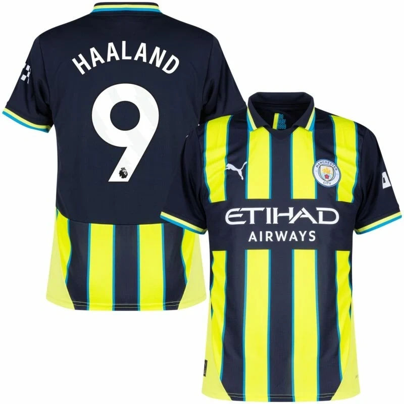 Player version Manchester City Away (Rúben3   Haaland9  Grealish10  Rodrigo16  Bruyne17  Bernardo20 Gvardiol24  Foden47 ) Shirt 2024-2025  Size：S-2XL Non-Customize
