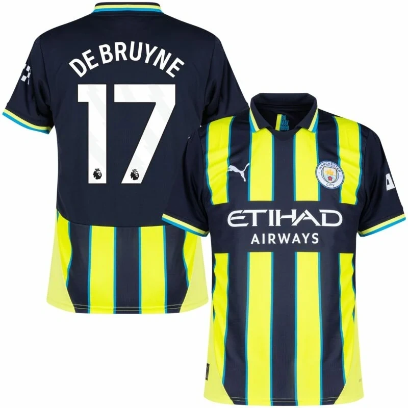 Player version Manchester City Away (Rúben3   Haaland9  Grealish10  Rodrigo16  Bruyne17  Bernardo20 Gvardiol24  Foden47 ) Shirt 2024-2025  Size：S-2XL Non-Customize