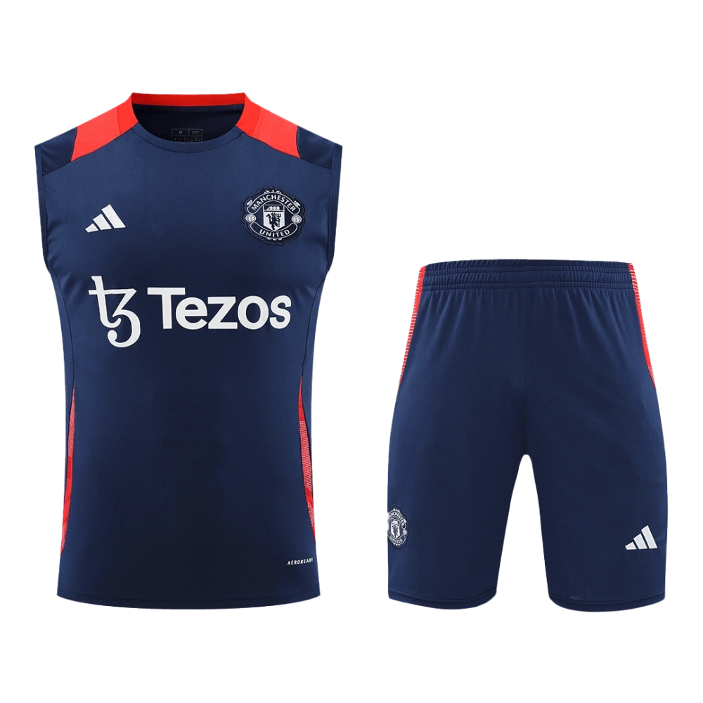 Manchester United Pre-Match Soccer Jersey Vest Kit(Jersey+Shorts) 2024-25
