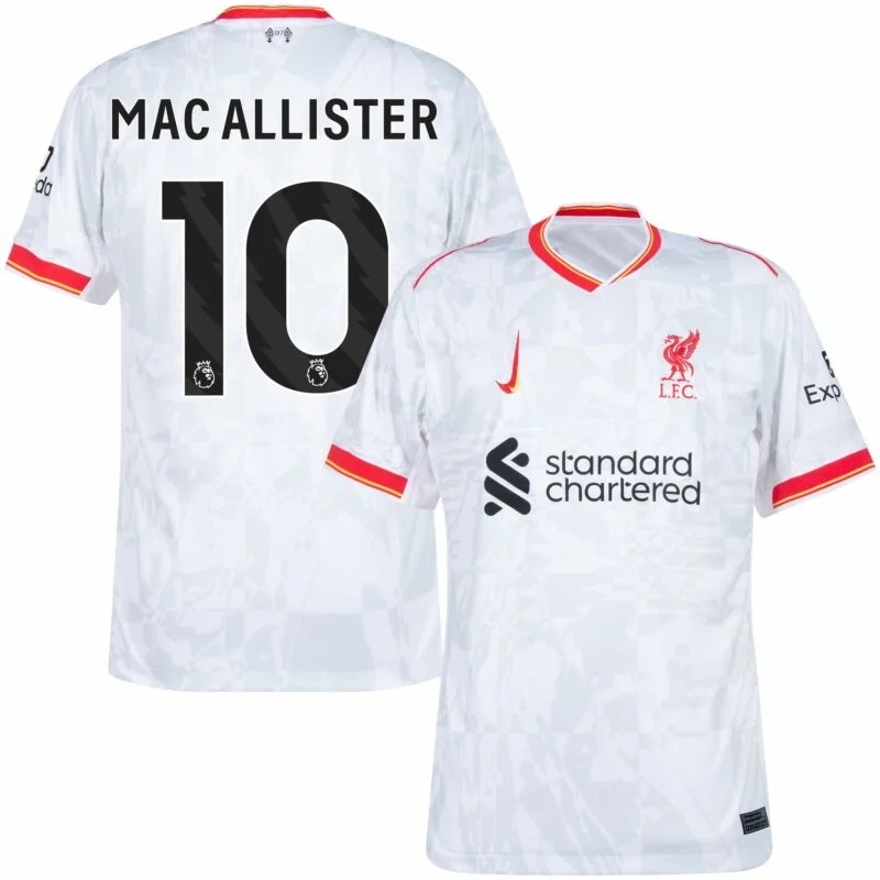 Liverpool Third Replica Jersey 2024/25（  Alexander-Arnold#66 Gravenberch#38 Diogo J.#20 Chiesa#14 M.Salah#11  Mac Allister#10 Darwiin#9  Szoboszlai#8  Luis Díaz#7  Virgil#4 ）Size S-4XL Non-Customize