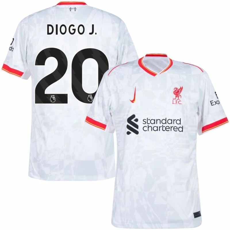 Liverpool Third Replica Jersey 2024/25（  Alexander-Arnold#66 Gravenberch#38 Diogo J.#20 Chiesa#14 M.Salah#11  Mac Allister#10 Darwiin#9  Szoboszlai#8  Luis Díaz#7  Virgil#4 ）Size S-4XL Non-Customize