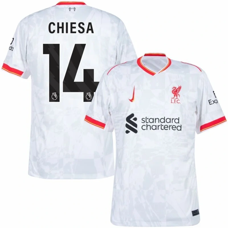 Liverpool Third Replica Jersey 2024/25（  Alexander-Arnold#66 Gravenberch#38 Diogo J.#20 Chiesa#14 M.Salah#11  Mac Allister#10 Darwiin#9  Szoboszlai#8  Luis Díaz#7  Virgil#4 ）Size S-4XL Non-Customize