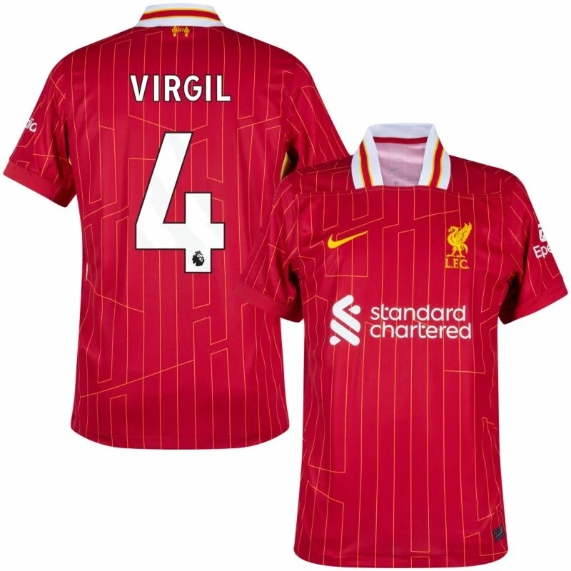 Liverpool Home Replica Jersey 2024/25（  Alexander-Arnold#66 Diogo J.#20  Elliott#19  Gakpo#18 Chiesa#14 M.Salah#11  Mac Allister#10 Darwiin#9  Szoboszlai#8  Luis Díaz#7  Virgil#4  Endo#3）Size S-4XL Non-Customize
