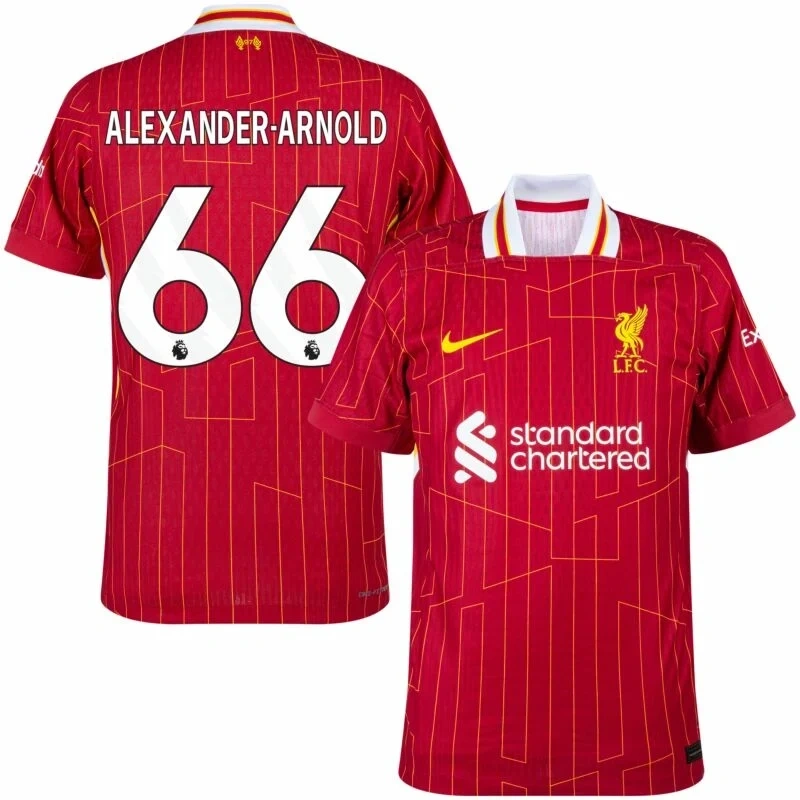 Liverpool Home Replica Jersey 2024/25（  Alexander-Arnold#66 Diogo J.#20  Elliott#19  Gakpo#18 Chiesa#14 M.Salah#11  Mac Allister#10 Darwiin#9  Szoboszlai#8  Luis Díaz#7  Virgil#4  Endo#3）Size S-4XL Non-Customize