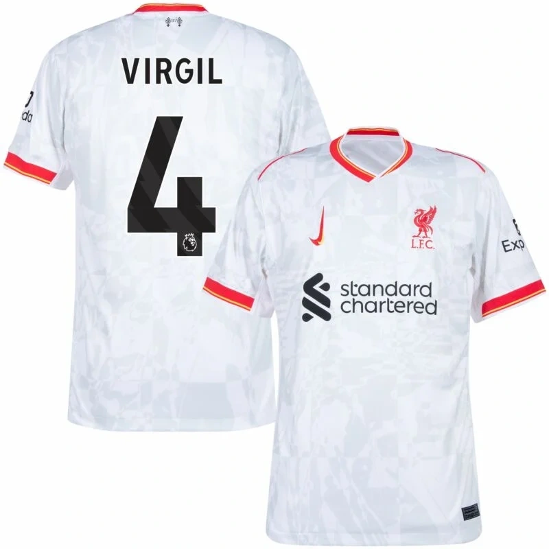 Liverpool Third Replica Jersey 2024/25（  Alexander-Arnold#66 Gravenberch#38 Diogo J.#20 Chiesa#14 M.Salah#11  Mac Allister#10 Darwiin#9  Szoboszlai#8  Luis Díaz#7  Virgil#4 ）Size S-4XL Non-Customize