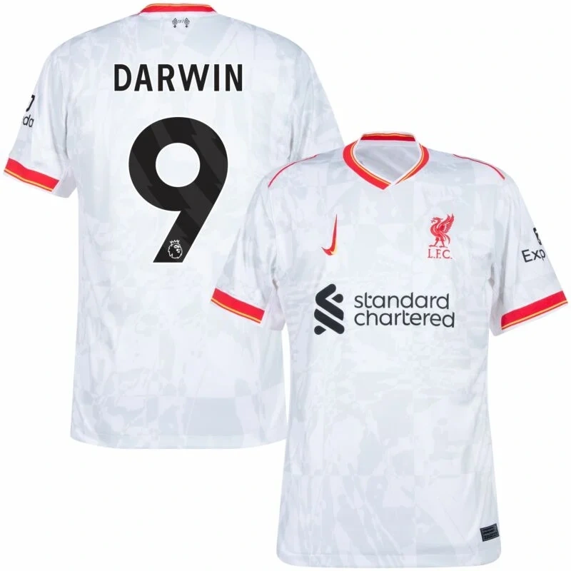 Liverpool Third Replica Jersey 2024/25（  Alexander-Arnold#66 Gravenberch#38 Diogo J.#20 Chiesa#14 M.Salah#11  Mac Allister#10 Darwiin#9  Szoboszlai#8  Luis Díaz#7  Virgil#4 ）Size S-4XL Non-Customize