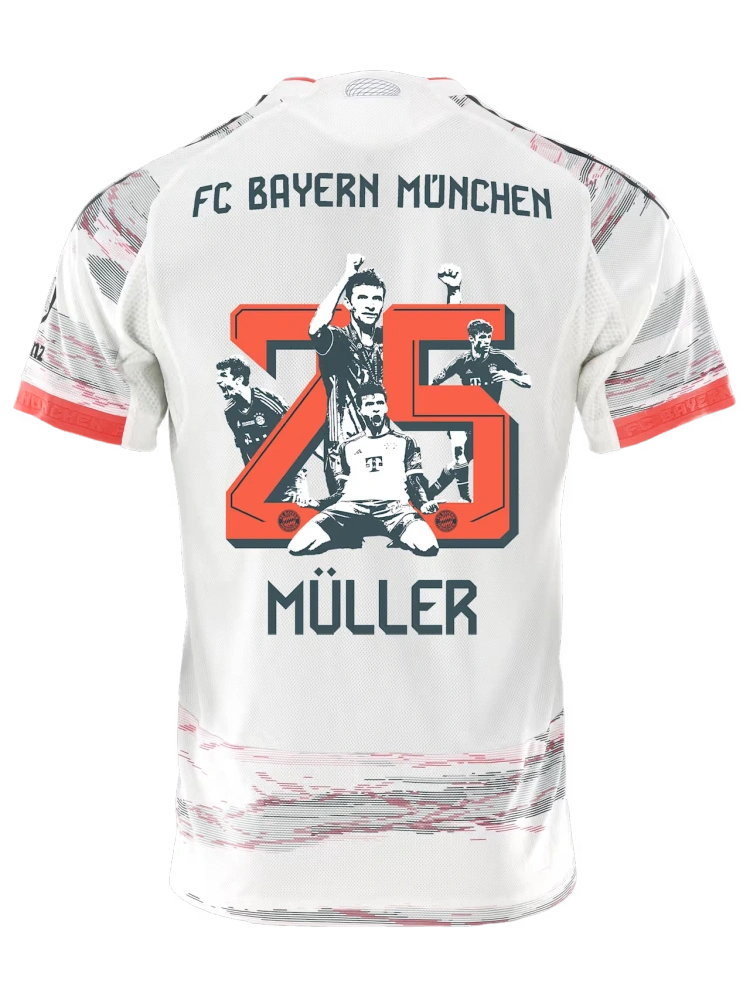 player version Bayern Munich Away Shirt Soccer Jersey (Müller #25 KANE #9)25-26