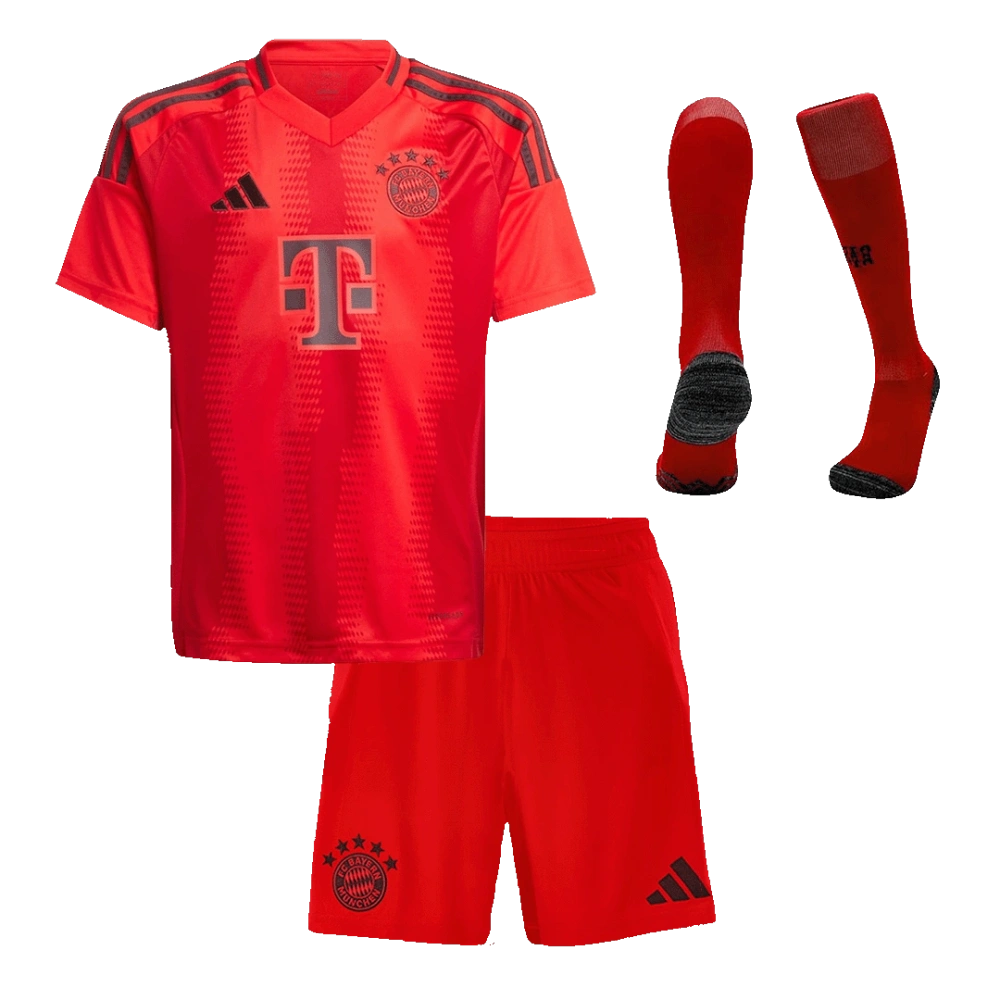 Kids Bayern Munich Custom Home Full Soccer Kits 2024-25