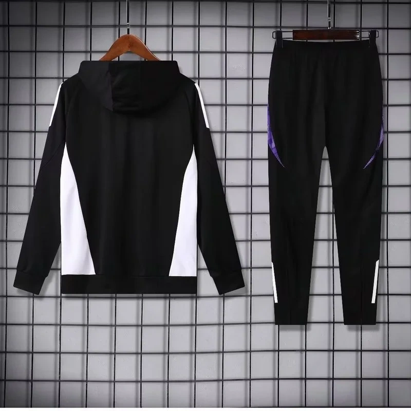 Adidas Real Madrid 2024-25 Black Hooded Training Tracksuit Kits