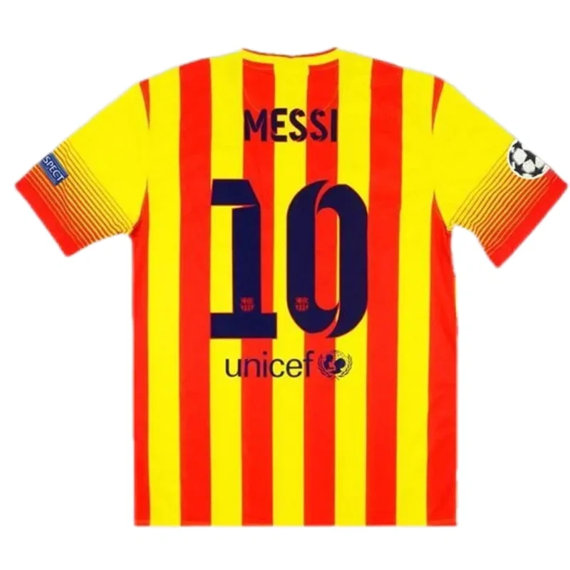 13-14 Barcelona Messi #10 XAVI #6 Retro Jersey Away