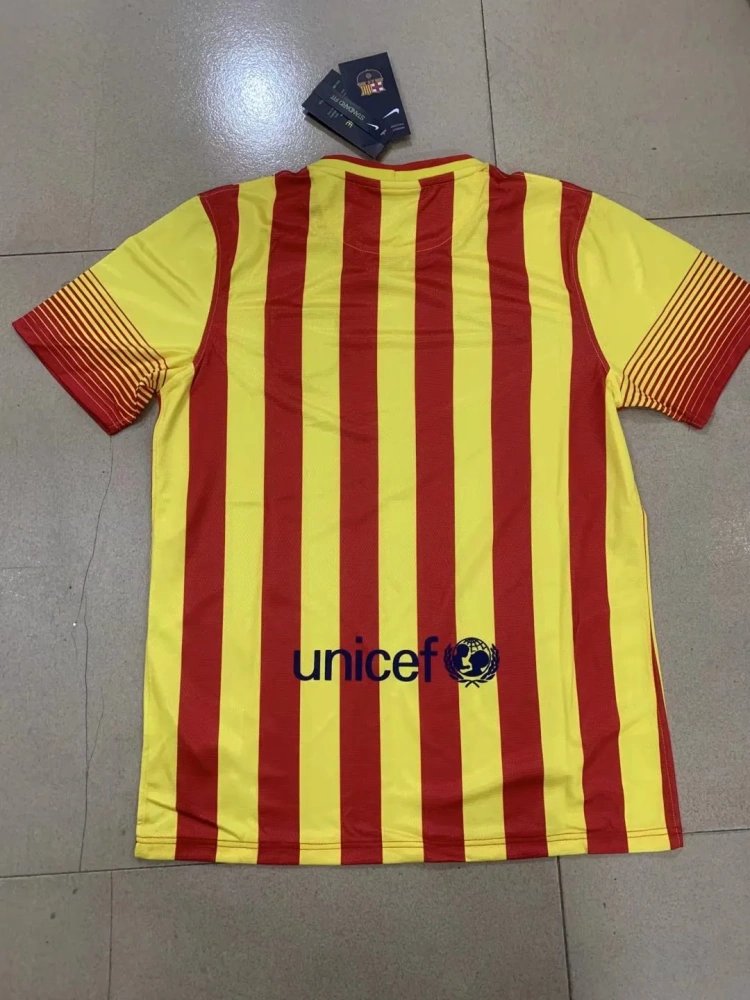13-14 Barcelona Messi #10 XAVI #6 Retro Jersey Away