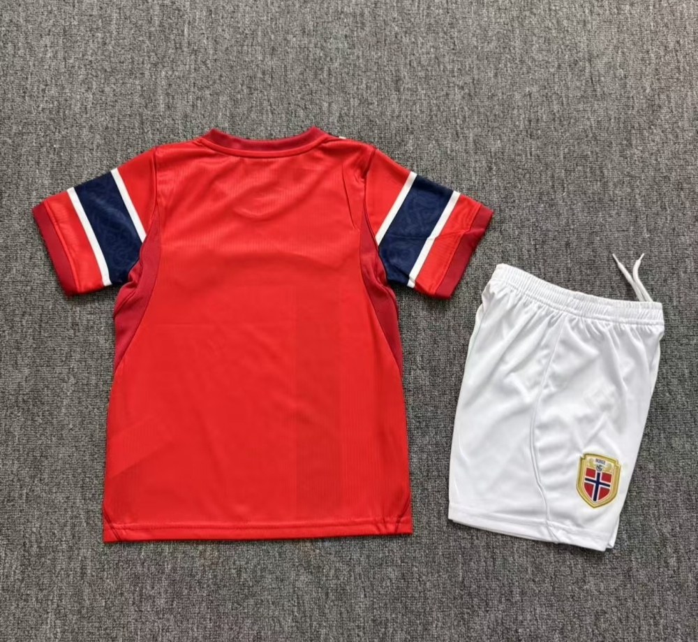 Norway 2026 World Cup Home Kids Kit & Jersey + Shorts Fan Version