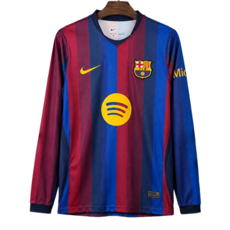 Barcelona 2026-27 Home Long Sleeve Football Jersey Fan Version