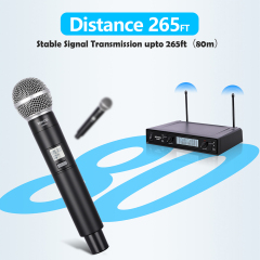 Professional Dual Wireless Microphone System UHF 2 Channels Handheld Microphone For Home Karaok PA Speaker Singing Party