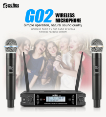 Dual Wireless Microphone for Karaoke UHF 2 Channel Wireless Microphone System for Party Church Home Professional Handheld Mic