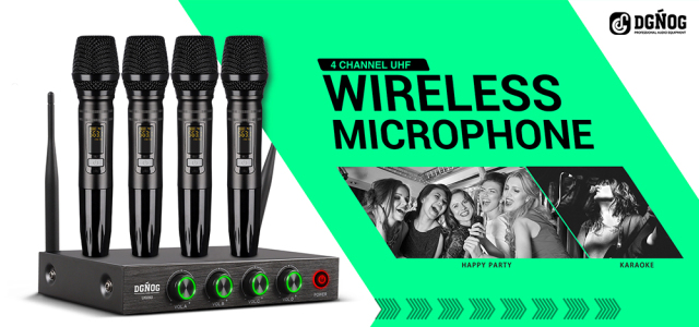 Professional Dual Wireless Microphone System UHF 2 Channels Handheld Microphone For Home Karaok PA Speaker Singing Party