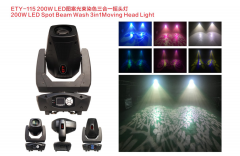 ETY-115 200W LED spot beam wash 3in1 moving head light