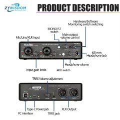 New arrive USB Audio Interface dual channel with high speed