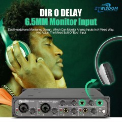 New arrival 4 channel USB Audio Interface with 6.5 mm monitor input