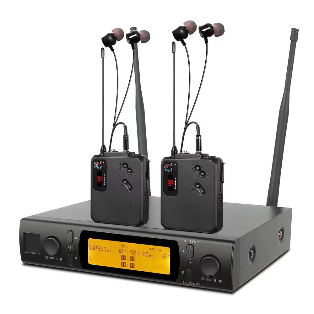 Newest launch dual wireless in-ear monitor system ,cost-effective two -channel wireless monitoring system