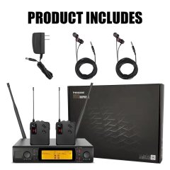 Newest launch dual wireless in-ear monitor system ,cost-effective two -channel wireless monitoring system