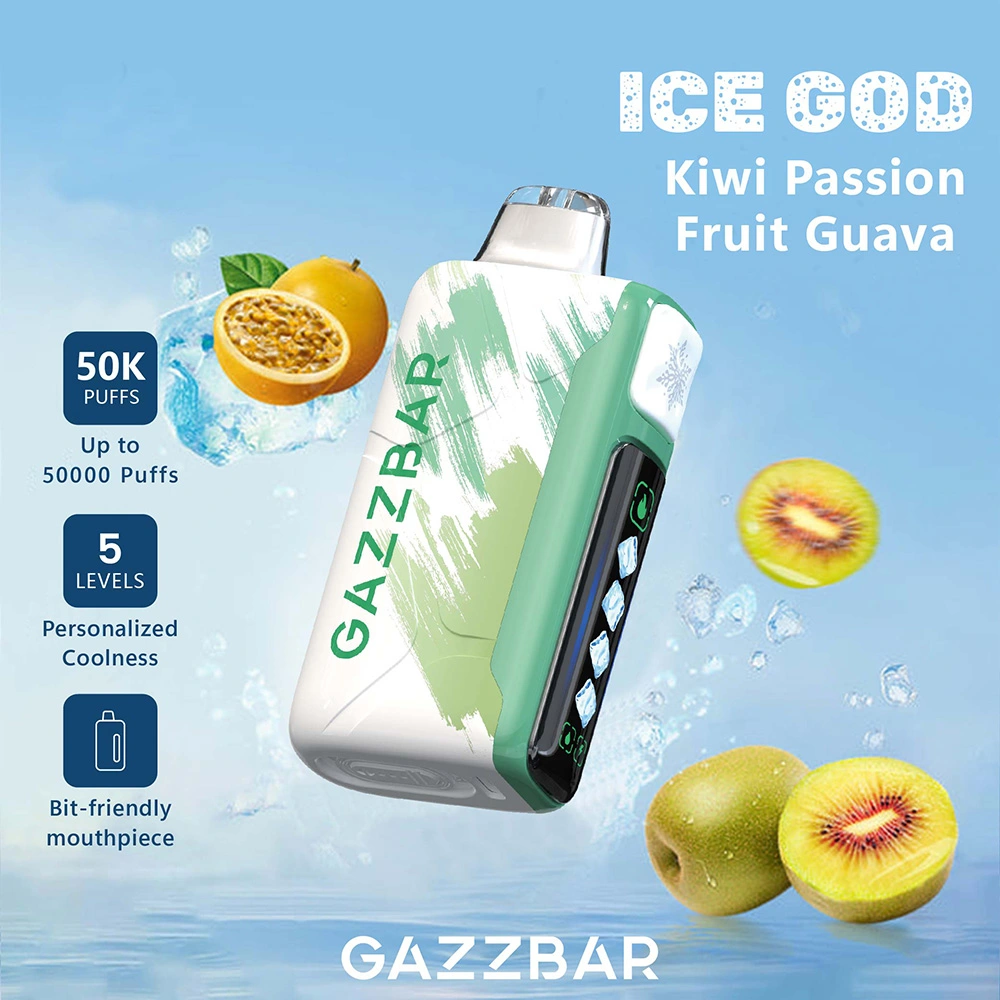 Gazzbar ICE GOD A-058 disposable vape flavour thumbnail, Kiwi Passion Fruit Guava