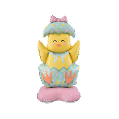 New Arrival Cartoon Rabbit Easter Foil Balloons Children Toys Gifts Decoration Standing Bow Chicken Animal Balloon