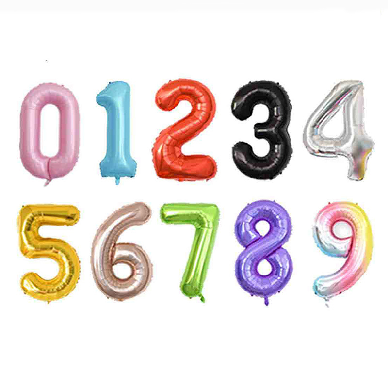 40 Inch Number Balloon for Birthday Decoration, Large Self Inflate Foil Number Balloons 0-9 for Boys Girls, Digit Helium Balloons for Women Men Jungle Safari Party Anniversary Supplies