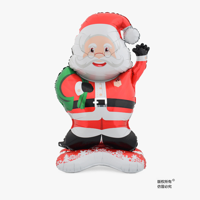 Standing Santa Claus with Backpack Foil Balloons - Christmas X-Mas Decor, Festive Mylar Balloons for Christmas Tree, Home Decor & Xmas Gifts for Kids Adults