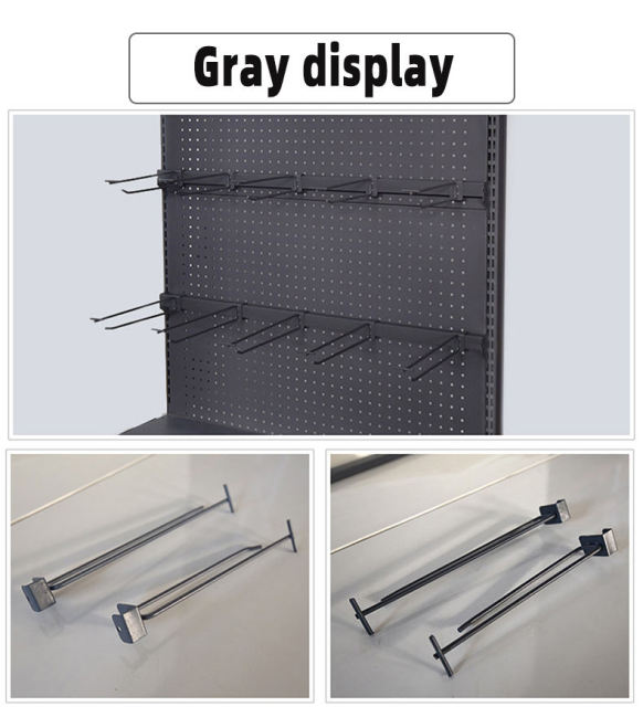 Light Duty Adjustable Freestanding 1-5-Shelf Metal Double-Sided Grid Supermarket Rack Epoxy Powder Coating L-Shape Quick