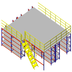 Warehouse Rack Supported Mezzanine Floor System Multi-level Shelf Steel Platform