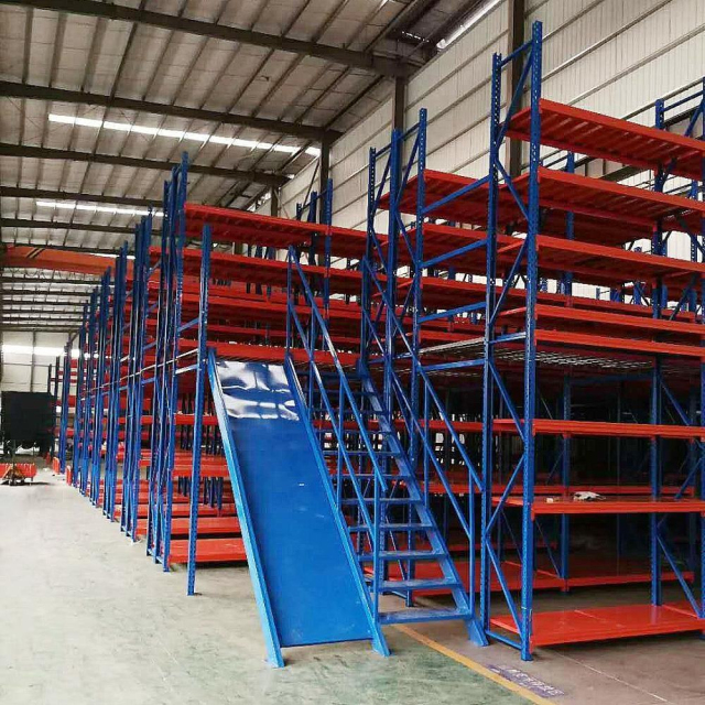 Warehouse Rack Supported Mezzanine Floor System Multi-level Shelf Steel Platform