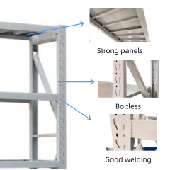 China Customized 4 Tire Warehouse Shelving Boltless Rack Shelving Easy to Install Modular Storage Shelf 4-Tire Rack