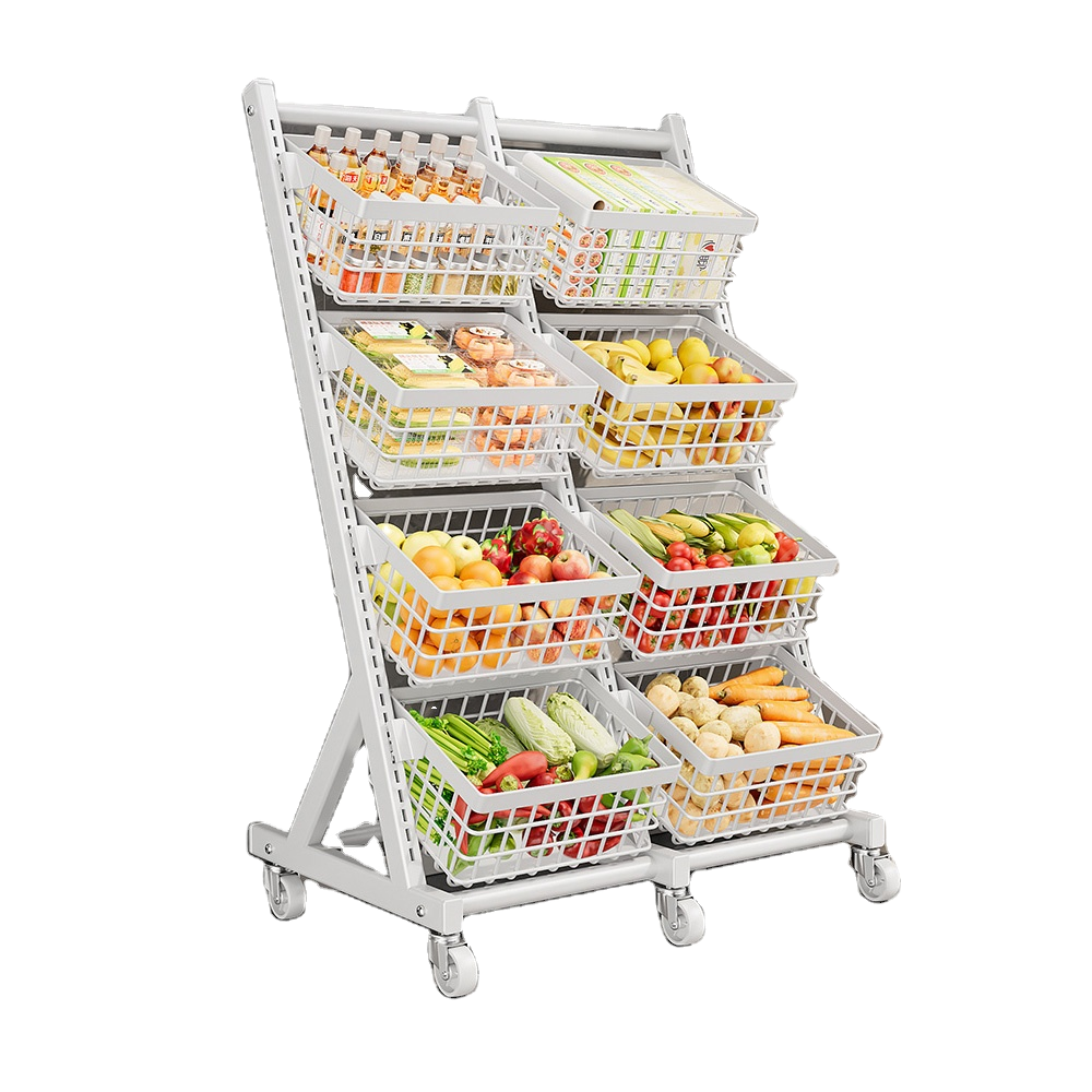 Canadian Style Metallic Heavy Duty Single Sided Pre-Assembled Grocery Shelves Supermarket Shopping Display Rack