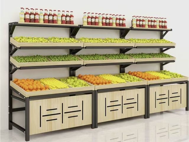 Fruit and Vegetable Display Stand Supermarket Vegetable Shelf Fruit and Vegetable Rack Storage Rack for Fruits Fruit Stand