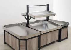 Vegetables Fruits Grains Millet Supermarket Shelves Heavy Duty Metallic Wood Construction Removable Assembleable Quick