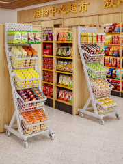 Canadian Style Metallic Heavy Duty Single Sided Pre-Assembled Grocery Shelves Supermarket Shopping Display Rack