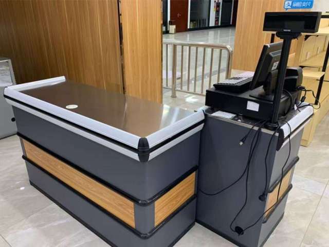 Factory Price Front Reception Desk Checkout Counter for Supermarket and Beauty Shop Durable Metal Material