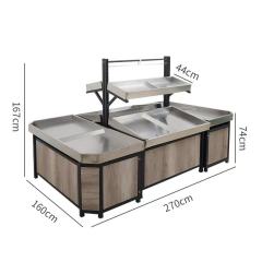 Vegetables Fruits Grains Millet Supermarket Shelves Heavy Duty Metallic Wood Construction Removable Assembleable Quick