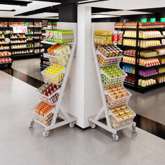 Canadian Style Metallic Heavy Duty Single Sided Pre-Assembled Grocery Shelves Supermarket Shopping Display Rack