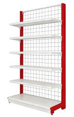 Factory White Supermarket Shelves Grocery Store Shelves Metal Mesh Panels Supermarket Shelves Hanging Baskets Combination