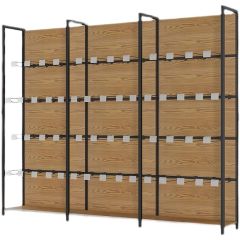 Supermarket Gondola Display Shelves Rear Safety Guardrails Adjustable Metal Shelving Units for Retail Store Merchandise